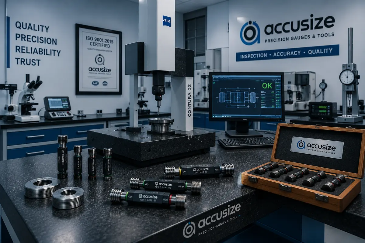 Accusize inspection and standards room with CMM and gauges