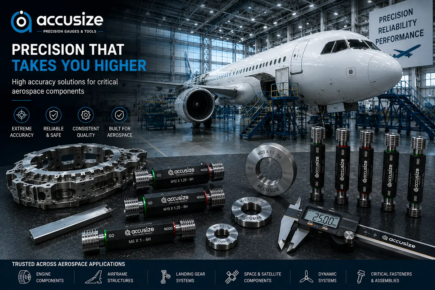 Accusize gauges for aerospace precision components